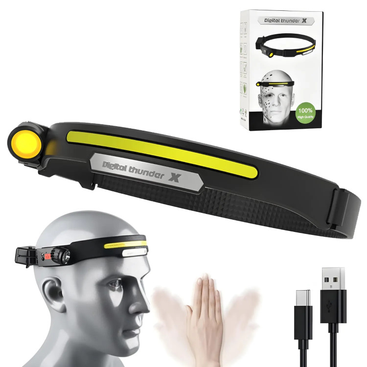 چراغ پیشانی شارژی اصلی برند معروف digital thunderx نور سفید