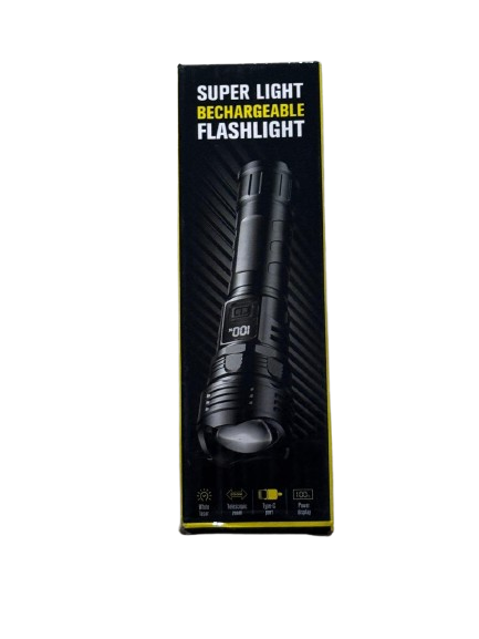 چراغ قوه شارژی مدل Super Light دارای نمایشگر شارژر
