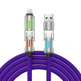 کابل تبدیل USB / USB-C به لایتینگ / USB-C مدل FAST DATA طول 1 متر 240w اصلی چراغ دار
