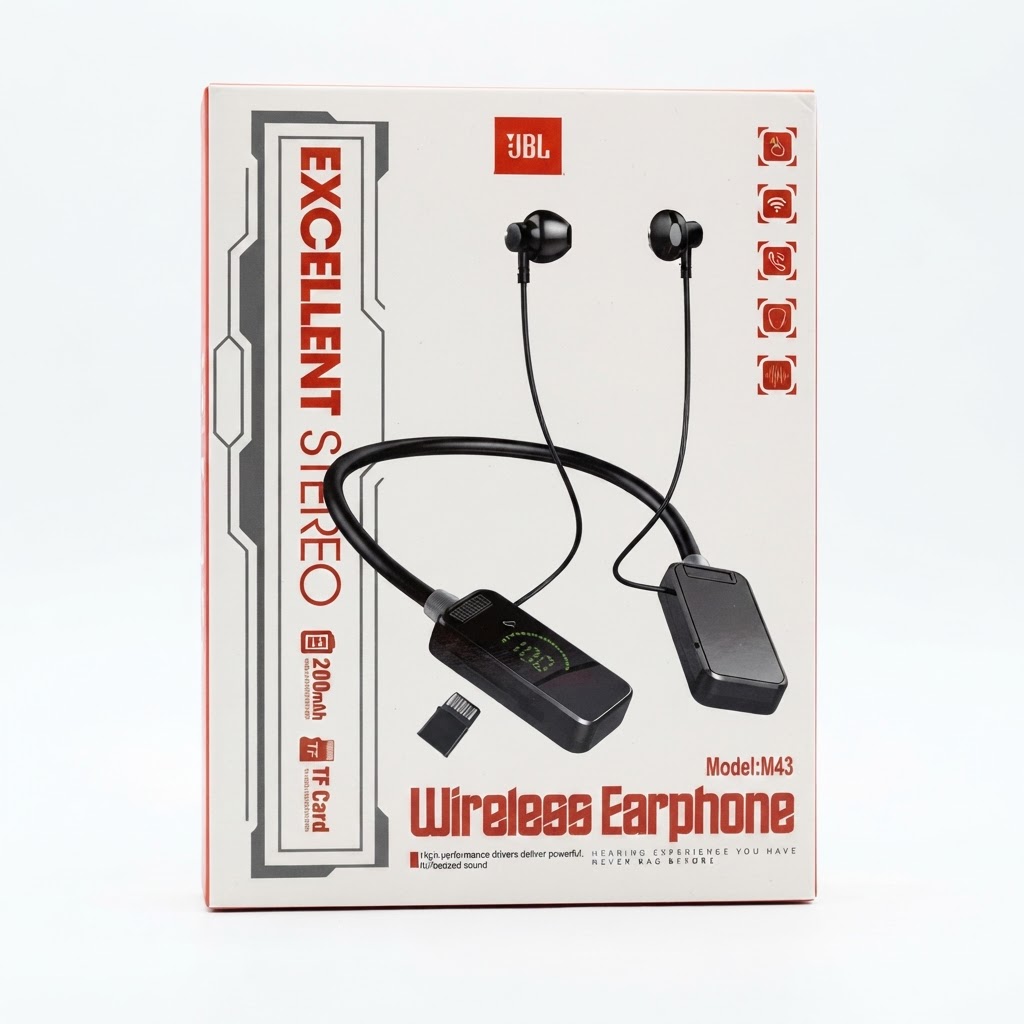 هدفون بی سیم گردنی بلوتوثی و مموری خور برند جی بی ال JBL-M42