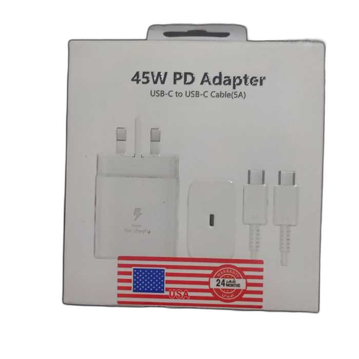 شارژر سامسونگ مدل EP-TA845 توان 45 وات سه پین همراه کابل