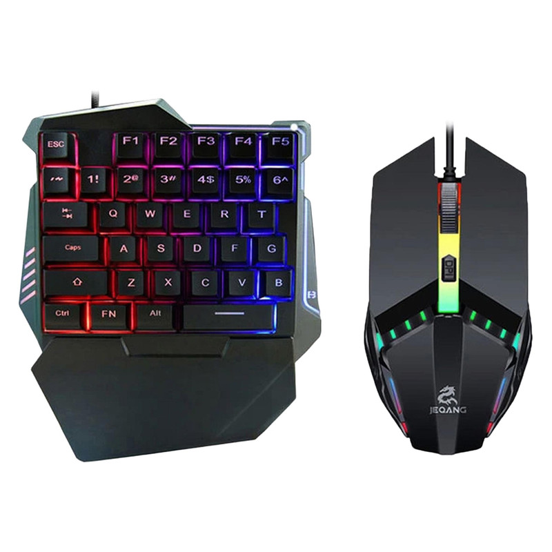 ست کیبورد و ماوس گیمینگ جکنگ مدل JK-913 با نورپردازی RGB