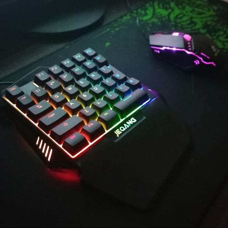 ست کیبورد و ماوس گیمینگ جکنگ مدل JK-913 با نورپردازی RGB