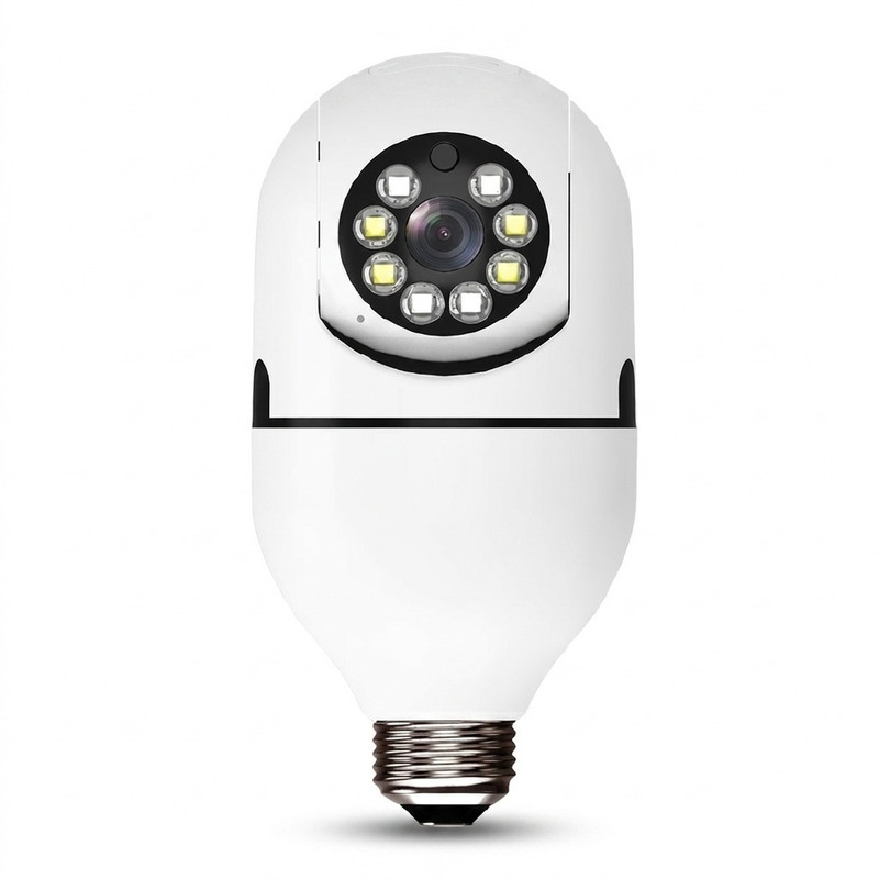 دوربین بیسیم مداربسته تحت شبکه مدل v380 با کیفیت Full HD 1080، لنز 2 مگاپیکسل، چرخش 360 درجه افقی و 90 درجه عمودی، دید در شب تا 20 متر، اتصال Wi-Fi، نصب روی دیوار و سقف، مناسب فضای باز و بسته