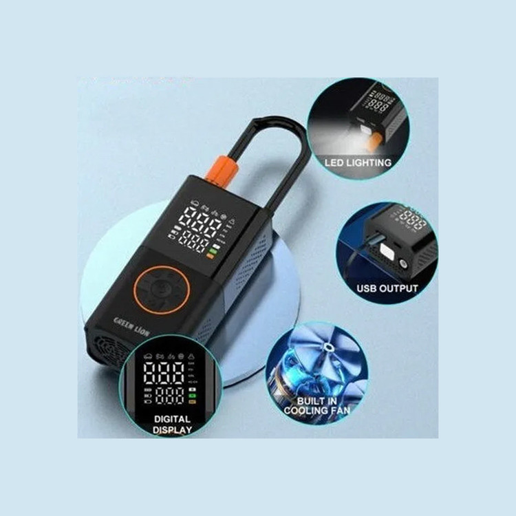 کمپرسور باد قابل حمل گرین لاین مدل GTI-01 با باتری ۳۶۰۰mAh