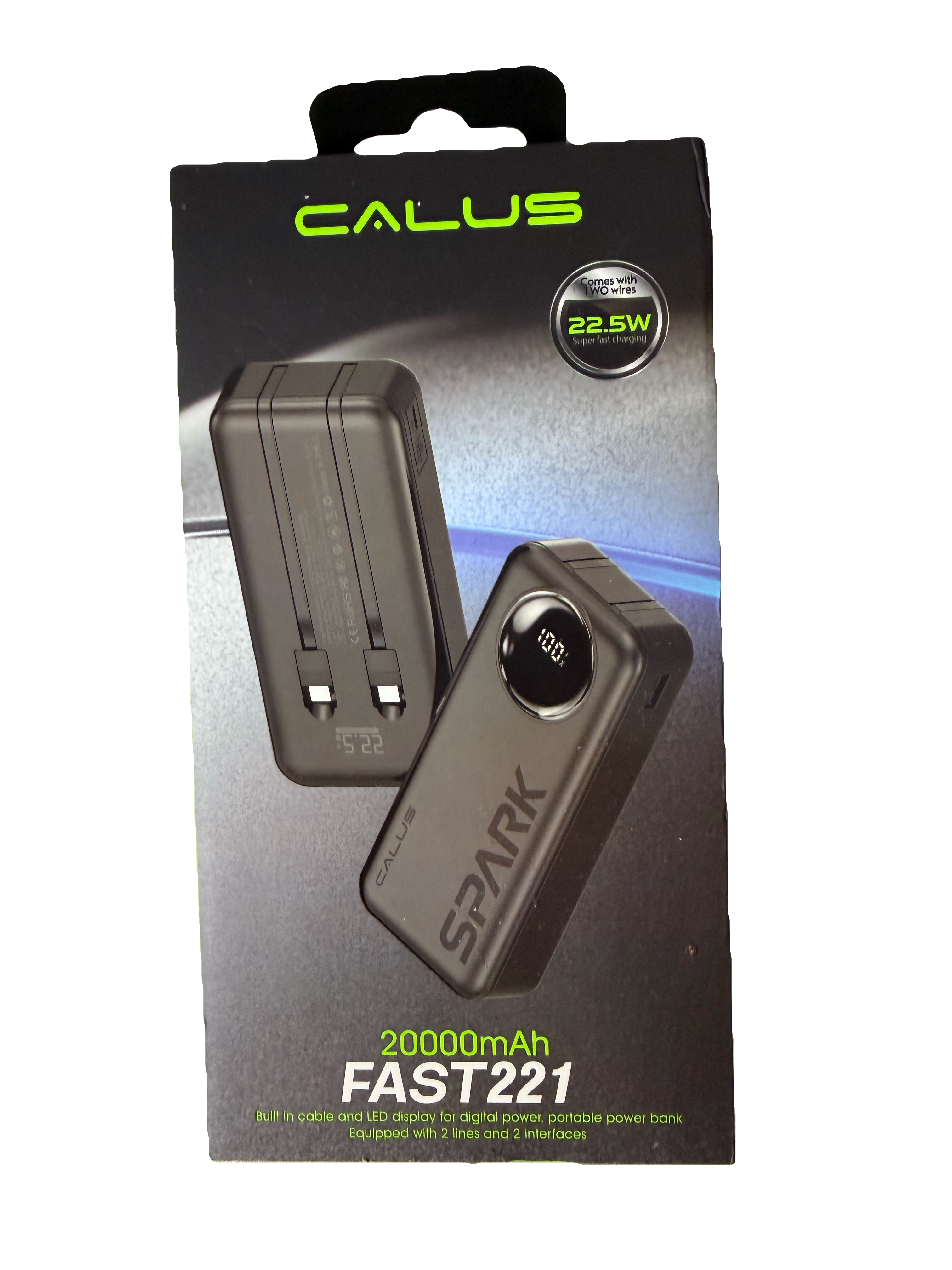 پاوربانک برند calus فست شارژر 22.5 وات ظرفیت 20000 مدل fast221