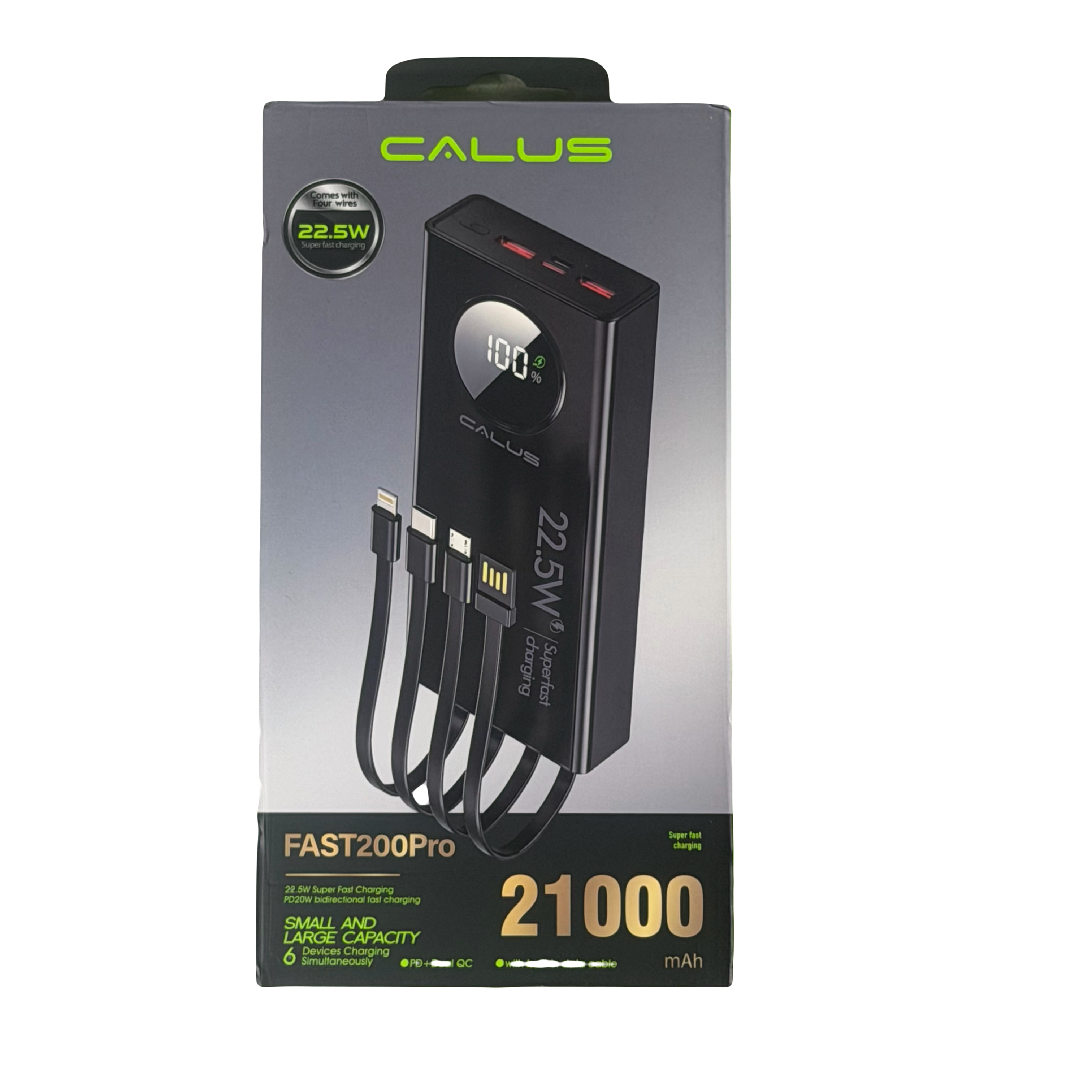پاوربانک برند calus فست شارژر 22.5 وات ظرفیت 20000 مدل fast200pro