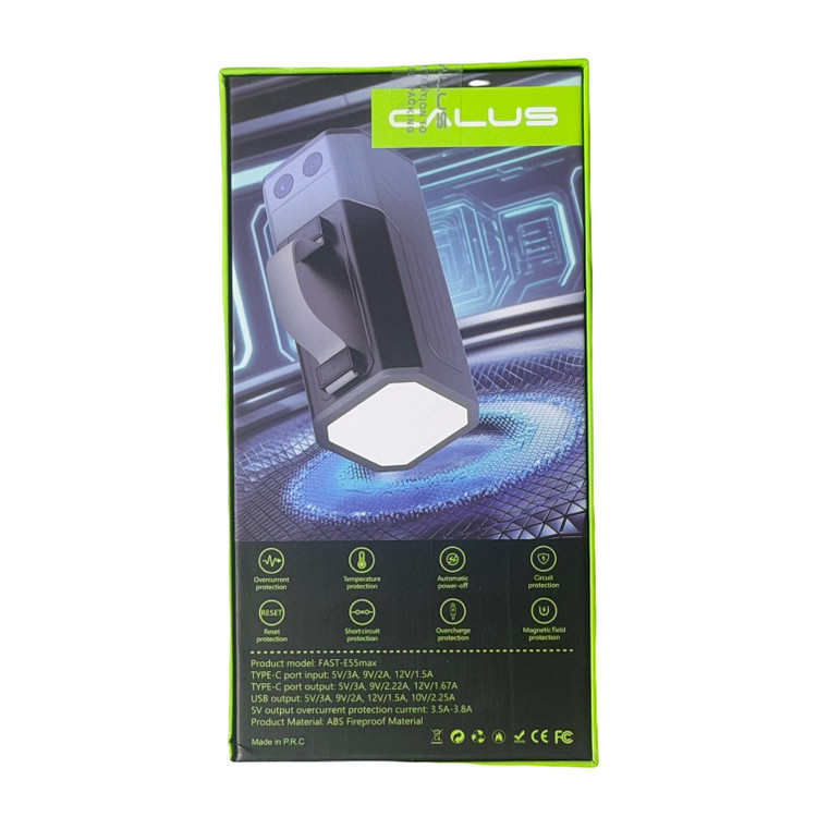 پاوربانک برند calus فست شارژر 22.5 وات ظرفیت 55000 مدل fastE55MAX
