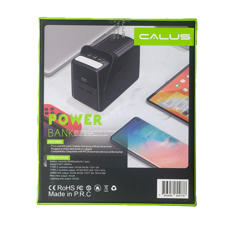 پاوربانک برند calus فست شارژر 22.5 وات ظرفیت 95000 مدل fastH95-PRO
