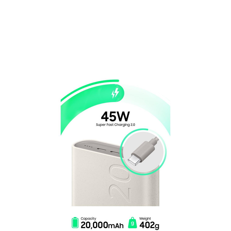 پاوربانک 45 وات طرح سامسونگ مدل EB-P4520 ظرفیت 20000 میلی آمپر ساعت