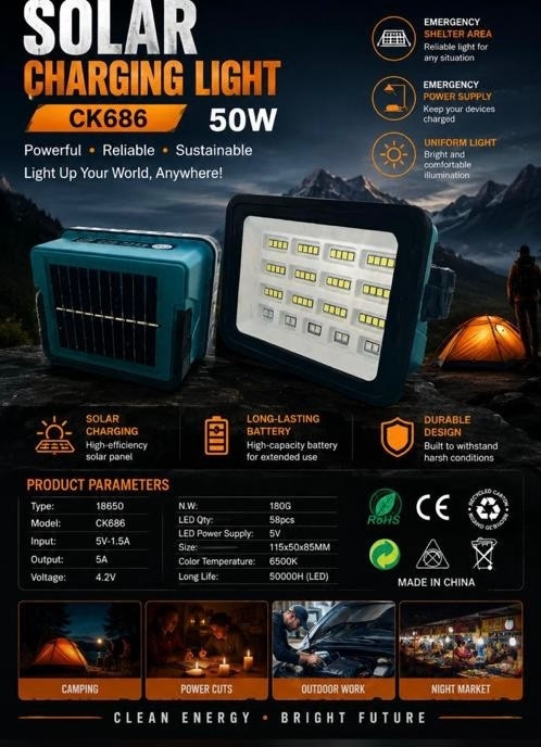 پرژوکتور ck686 پرقدرت قابل حمل شارژری و خورشیدی